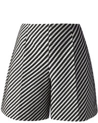 schwarze und weiße vertikal gestreifte Shorts von Carven