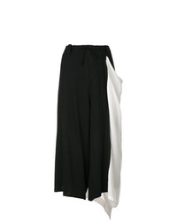 schwarze und weiße weite Hose von Yohji Yamamoto