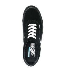 schwarze und weiße Wildleder niedrige Sneakers mit Karomuster von Vans