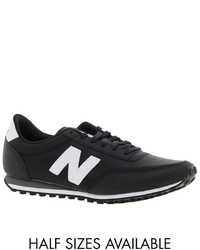 schwarze und weiße Wildleder niedrige Sneakers von New Balance