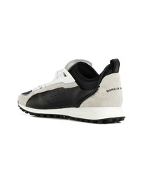 schwarze und weiße Wildleder niedrige Sneakers von DSQUARED2