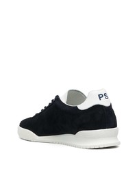 schwarze und weiße Wildleder niedrige Sneakers von PS Paul Smith