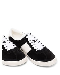 schwarze und weiße Wildleder niedrige Sneakers von Tom Ford