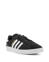 schwarze und weiße Wildleder niedrige Sneakers von adidas