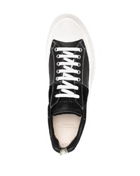 schwarze und weiße Wildleder niedrige Sneakers von Officine Creative