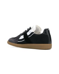 schwarze und weiße Wildleder niedrige Sneakers von Maison Margiela