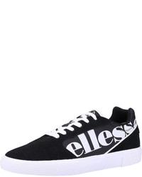 schwarze und weiße Wildleder niedrige Sneakers von Ellesse
