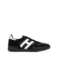 schwarze und weiße Wildleder niedrige Sneakers von Hogan