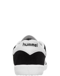 schwarze und weiße Wildleder niedrige Sneakers von Hummel