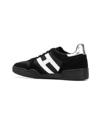 schwarze und weiße Wildleder niedrige Sneakers von Hogan