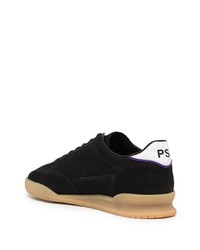 schwarze und weiße Wildleder niedrige Sneakers von PS Paul Smith