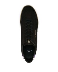 schwarze und weiße Wildleder niedrige Sneakers von PS Paul Smith