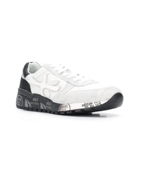 schwarze und weiße Wildleder niedrige Sneakers von Premiata