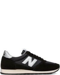 schwarze und weiße Wildleder niedrige Sneakers von New Balance