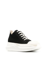 schwarze und weiße Wildleder niedrige Sneakers von Rick Owens DRKSHDW