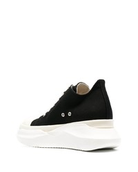 schwarze und weiße Wildleder niedrige Sneakers von Rick Owens DRKSHDW