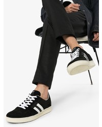 schwarze und weiße Wildleder niedrige Sneakers von Tom Ford