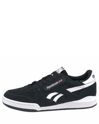 schwarze und weiße Wildleder niedrige Sneakers von Reebok Classic