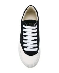 schwarze und weiße Wildleder niedrige Sneakers von MM6 MAISON MARGIELA
