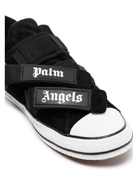 schwarze und weiße Wildleder niedrige Sneakers von Palm Angels