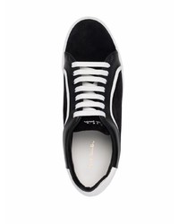 schwarze und weiße Wildleder niedrige Sneakers von Paul Smith