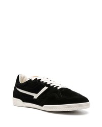 schwarze und weiße Wildleder niedrige Sneakers von Tom Ford