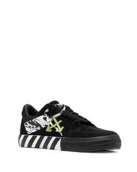 schwarze und weiße Wildleder niedrige Sneakers von Off-White