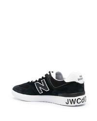 schwarze und weiße Wildleder niedrige Sneakers von Junya Watanabe