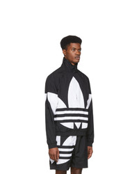 schwarze und weiße Windjacke von adidas Originals