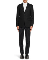 schwarze vertikal gestreifte Anzughose von Givenchy