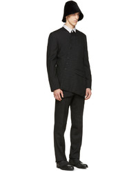 schwarze vertikal gestreifte Anzughose von Comme des Garcons