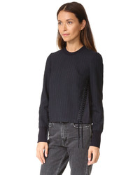 schwarze vertikal gestreifte Bluse von 3.1 Phillip Lim