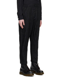 schwarze vertikal gestreifte Chinohose von Comme des Garcons Homme Deux