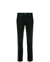 schwarze vertikal gestreifte enge Jeans von Alexander McQueen