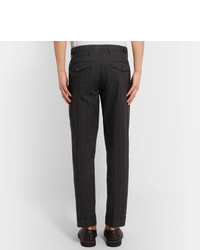 schwarze vertikal gestreifte Hose von Dries Van Noten