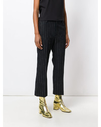 schwarze vertikal gestreifte Hose von Marc Jacobs