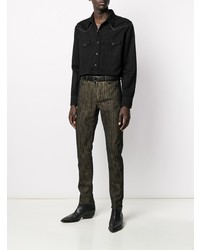 schwarze vertikal gestreifte Jeans von Saint Laurent