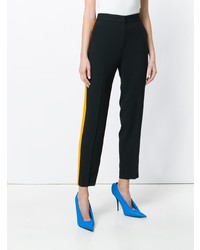 schwarze vertikal gestreifte Karottenhose von MSGM