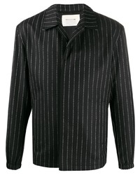 schwarze vertikal gestreifte Shirtjacke von 1017 Alyx 9Sm