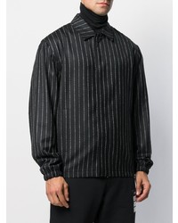 schwarze vertikal gestreifte Shirtjacke von 1017 Alyx 9Sm