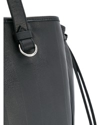 schwarze vertikal gestreifte Shopper Tasche aus Leder von Sonia Rykiel