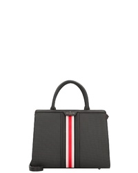 schwarze vertikal gestreifte Shopper Tasche aus Leder von Paul's Boutique