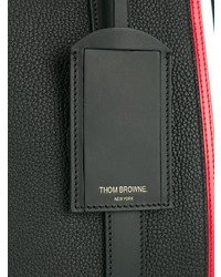schwarze vertikal gestreifte Shopper Tasche aus Leder von Thom Browne