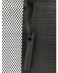 schwarze vertikal gestreifte Shopper Tasche aus Leder von Truss Nyc