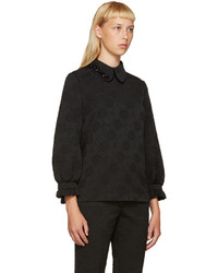 schwarze Perlen Bluse von Simone Rocha