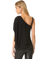 schwarze Perlen Bluse von Ramy Brook