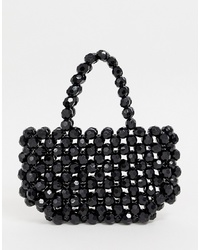 schwarze Perlen Shopper Tasche von Glamorous