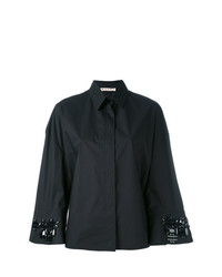 schwarze verzierte Bluse mit Knöpfen von Marni
