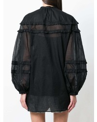 schwarze verzierte Bluse mit Knöpfen von N°21