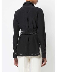 schwarze verzierte Bluse mit Knöpfen von Chloé